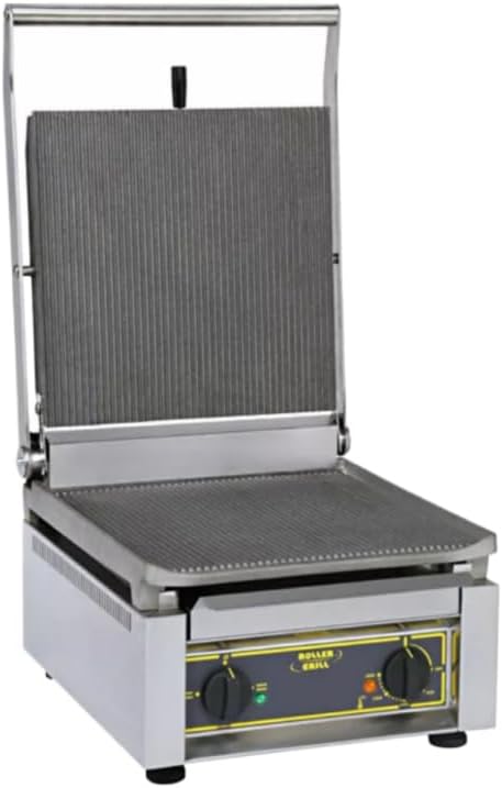Roller Grill Grills électriques, 3,6 kW, Noir, Contact-Grill Panini XL B, Plaques Rainurées