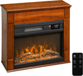 HOMCOM cheminée électrique, 1000 W, 2000 W, 30 m, Marron, / Effet Flamme 3D 6 Couleurs, 3 Luminosités Réglables