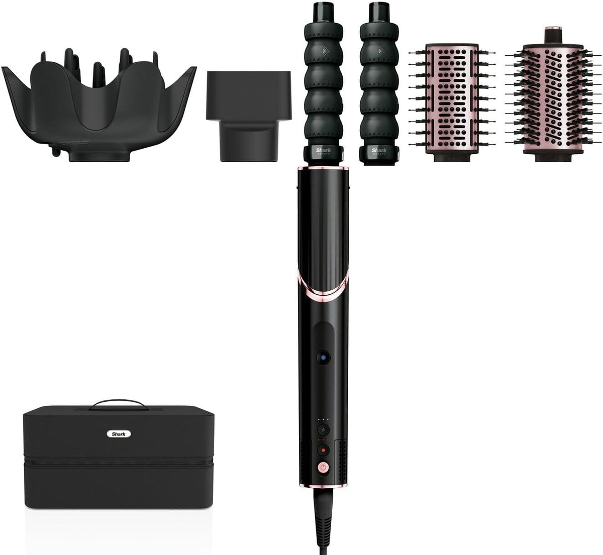Shark Appareils multifonctionnels, Noir/Rose, FlexStyle 5-en-1 Air Styler & Sèche-cheveux HD440EU