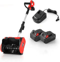 KXJPIZIYB fraise à neige, 20 V, nylon, ABS., Noir, Électrique, Chasse Neige à Poussée Manuelle, Batterie et Chargeur