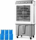 FQMYLTYN rafraîchisseur d'air, 65 L, 10 M, 47x35x100 cm, Blanc, Par Évaporation Industriel à 4 Vitesses, Oscillation à 120°