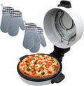 forplubossmmp four à pizza, 30 cm, acier inoxydable, Rouge, Électrique, Mini-Cuiseur À Pizza Antiadhésif avec Grande Plaque Ronde De 11