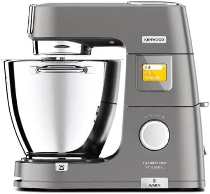 Kenwood robot pâtissier, 7 L, 5 L, 1200 W, Argenté, Titanium Chef Patissier XL KWL90.124SI, Balance Intégrée