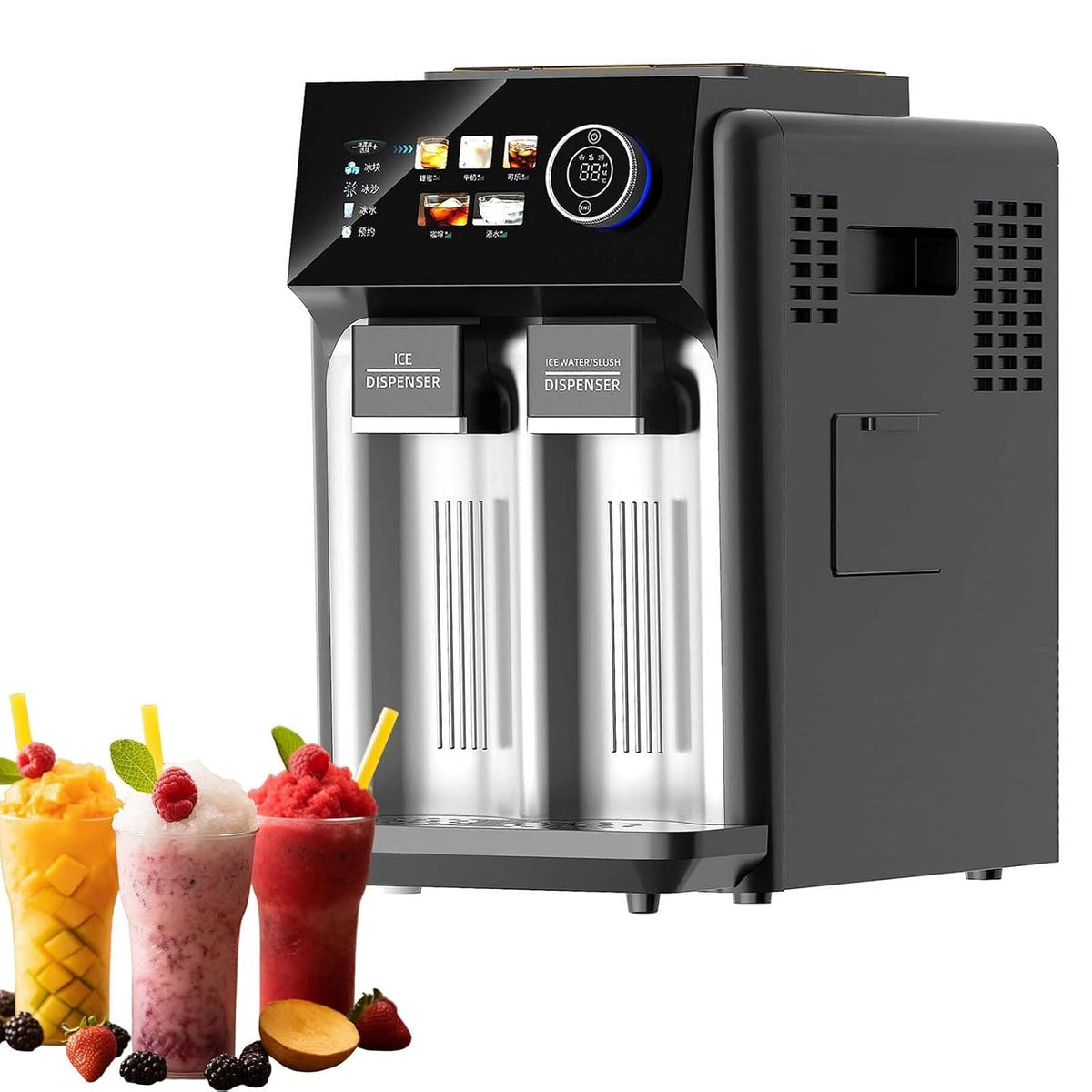 YISHENX machine à glaçons, 120 W, 15 Kg, 48 Db, Gris, Grande Capacité, Professionnelle 3 En 1, 5 Modes De Distribution