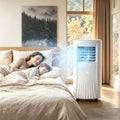 climatiseur portable HUANQIN, 1 P / 1,5 P, 110 V / 220 V, 36–40 dB, 12000 BTU, 9000 BTU, Blanc, Climatiseur Mobile sans Unité Extérieure Puissant