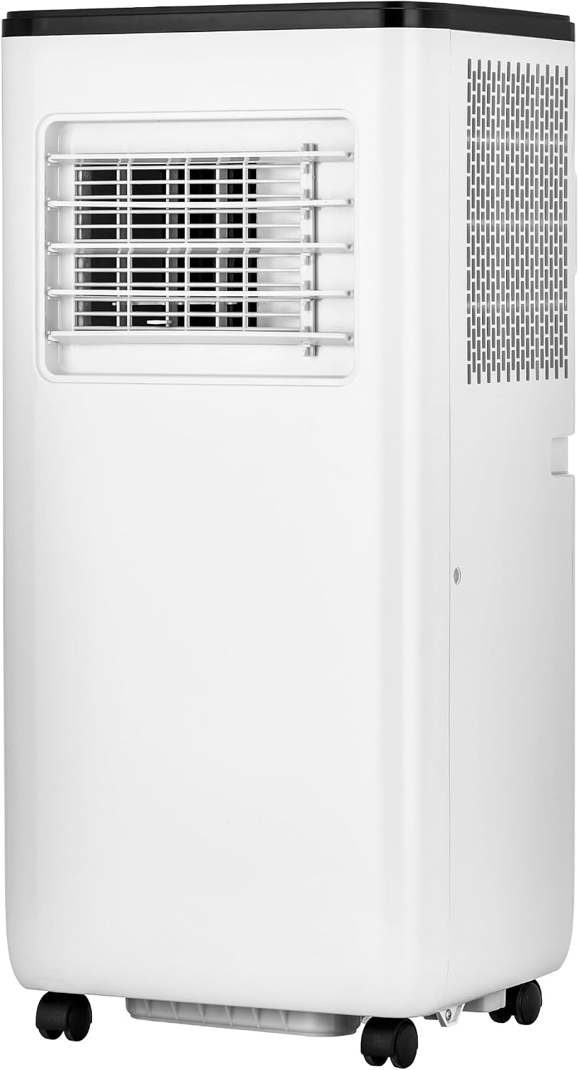 climatiseur portable ABRILA, 7000 BTU, 70 x 33 x 28 cm, Blanc, 2 vitesses, déshumidificateur, télécommande