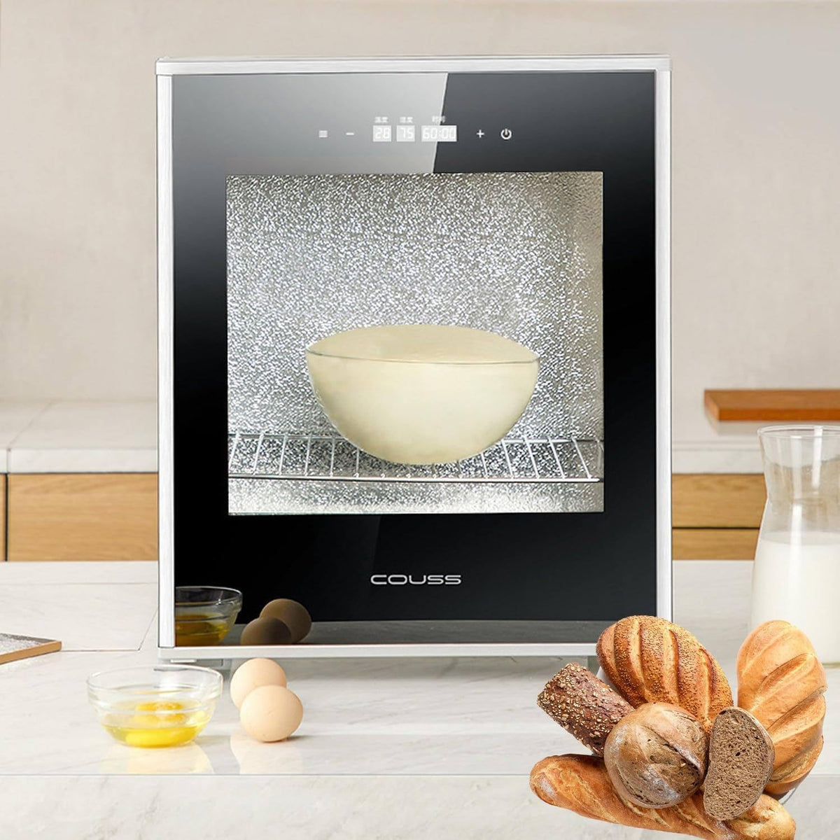 TDSYOCG Machines à pain, 40 L, Noir, Machine de Fermentation de pâte, Chambre De Pousse Boulangerie éLectrique