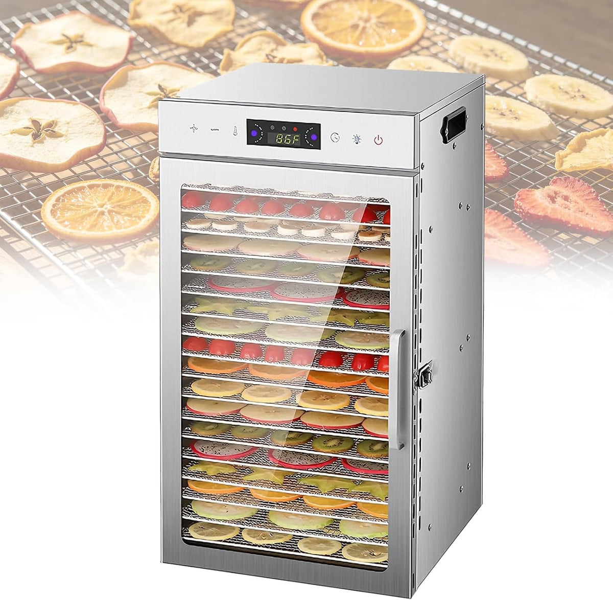 vanenferse déshydrateur alimentaire, 400 W/800 W, acier inoxydable, Argenté