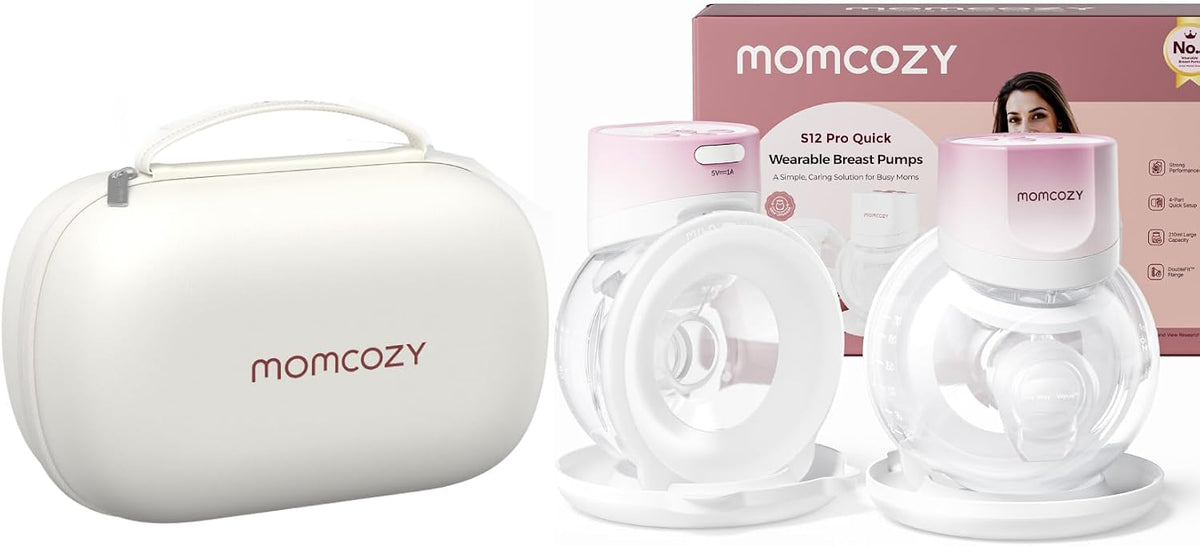 momcozy Tire-laits, Rose, Tire Lait S12 Pro Quick, 2 Pièces, & Sac de Tire-lait (peut contenir 2 )
