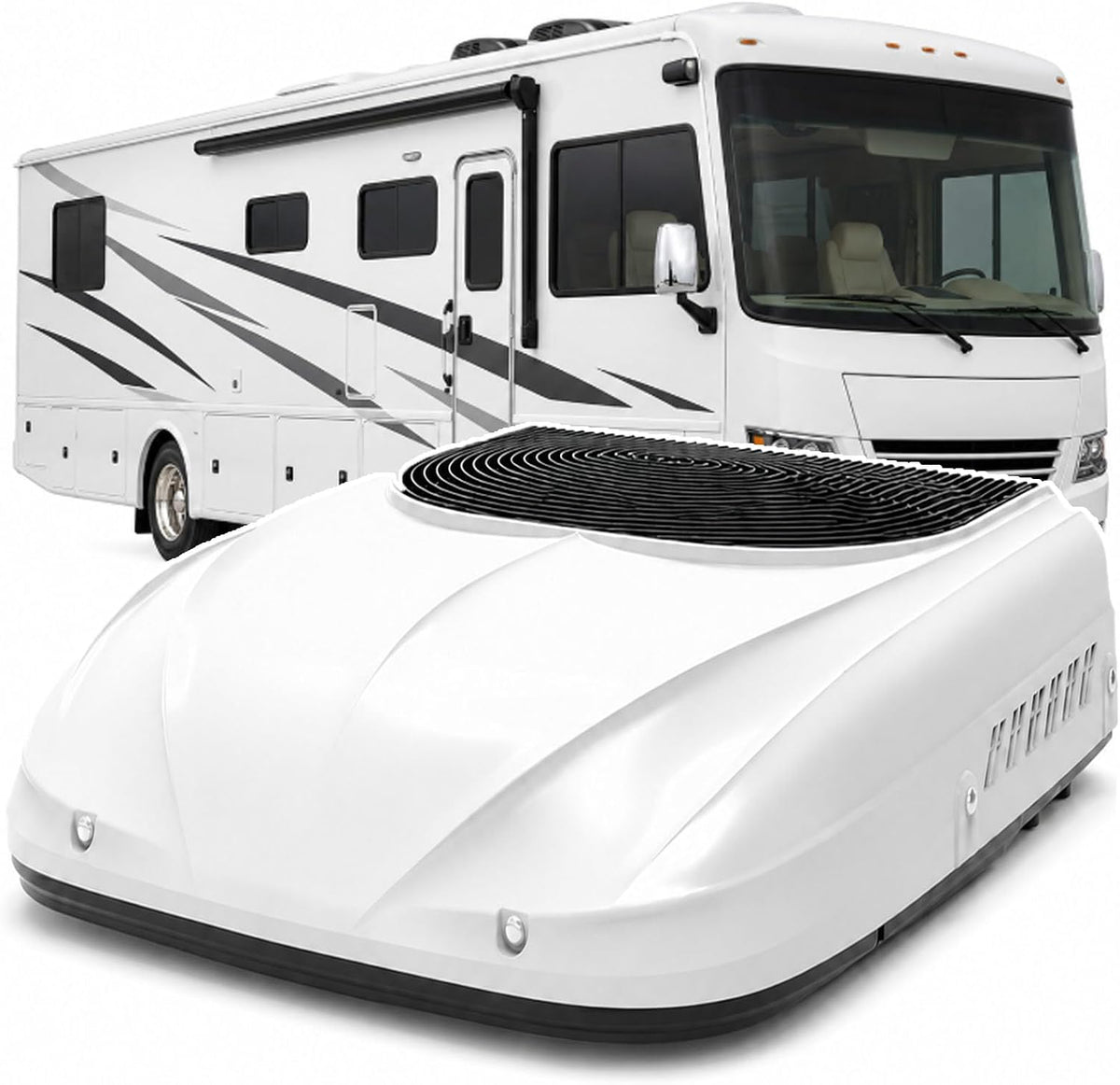 smafoseedding Climatiseurs, 24v, 1800w, Blanc, Climatiseur De Toit Portable pour Camping-Car, Refroidissement Et Vitesse Variable