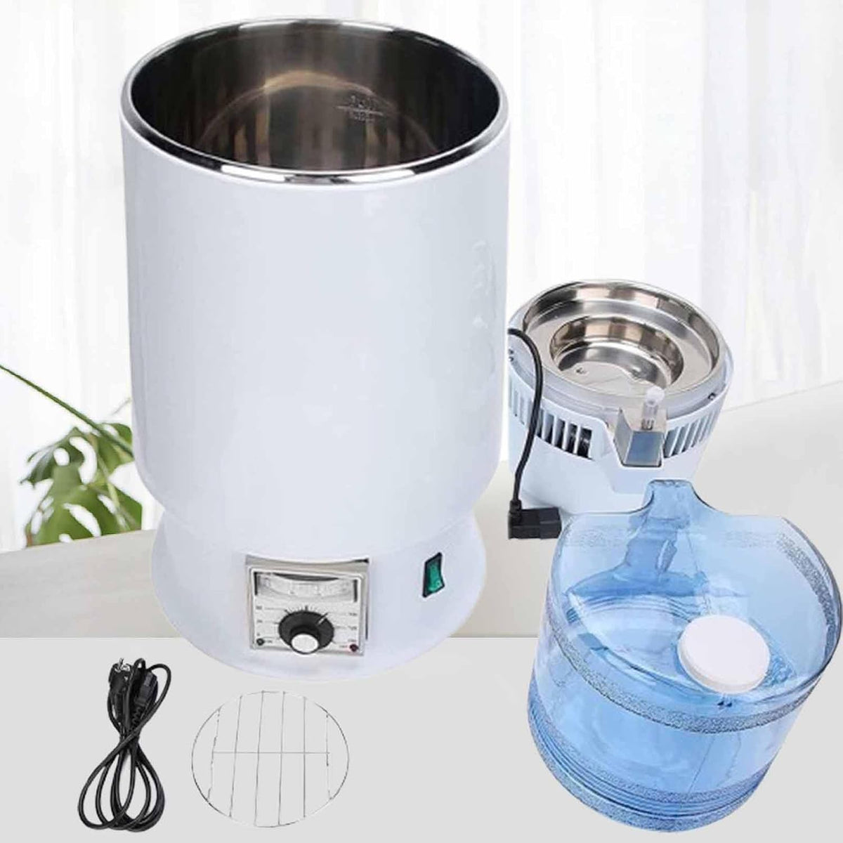 bureau MhWrughts, 290 x 290 x 500 mm, 4 L, 750 W, Argenté, Distillateur d'eau de comptoir, purificateur d'eau distillée pour usage domestique