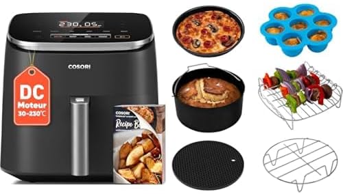Cosori friteuse à air chaud, 6 L, Noir, Air Fryer 9 en 1, TurboBlaze, Machine à Courant Continu, 5 Vitesses de Vent Réglables