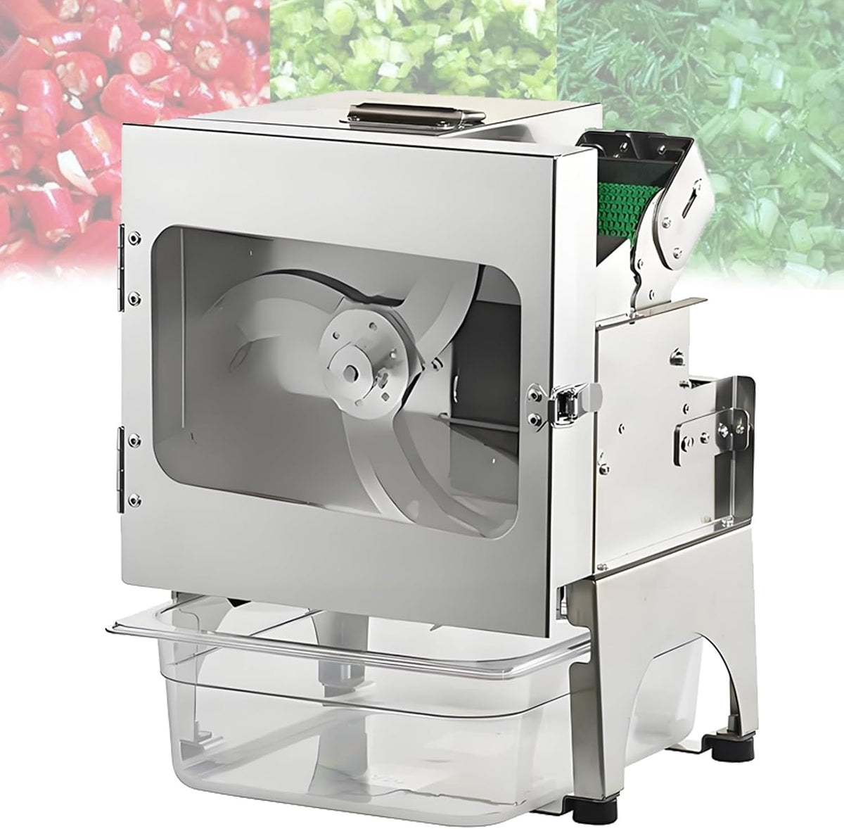 VFMVOYNZ trancheuse électrique, 200 W, 300 W, 200 kg, Argenté, Coupe-légumes professionnel, poivrons