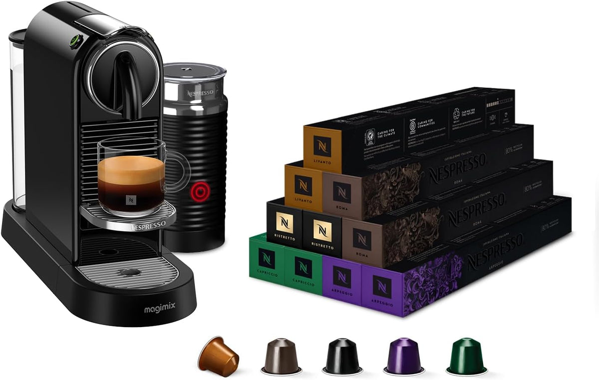Nespresso machine à café, Noir, - Magimix Citiz & Milk - - Bundle 100Capsules