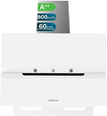 Cecotec hotte aspirante, 60 cm, 210 W, Blanc/Argenté, Cheminée Inox, Aspiration 800M3/H, Ouverture Automatique