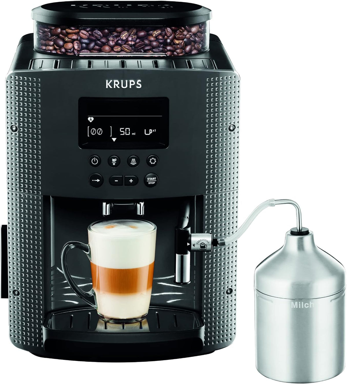 KRUPS machine à café, 1,7 L, Noir/Argenté, Essential EA816B70 Semi-automatique Machine à expresso