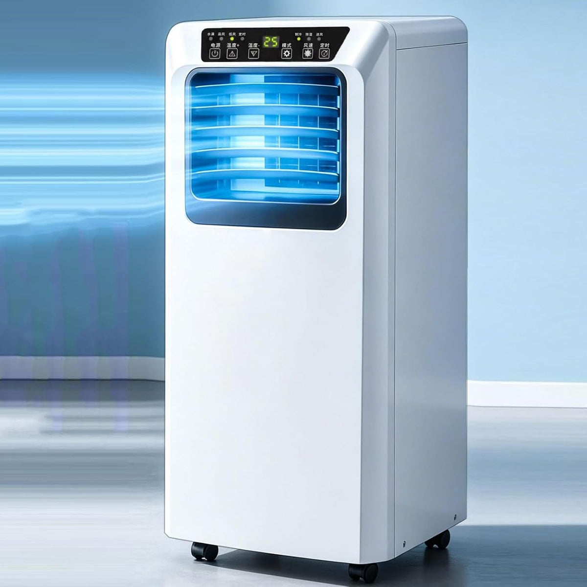 climatiseur portable GerCxxly, 330*295*690 mm, 1100 W, 220 V/50 Hz, 9000 BTU, 8000 BTU, blanc, Climatiseur mobile 8000/