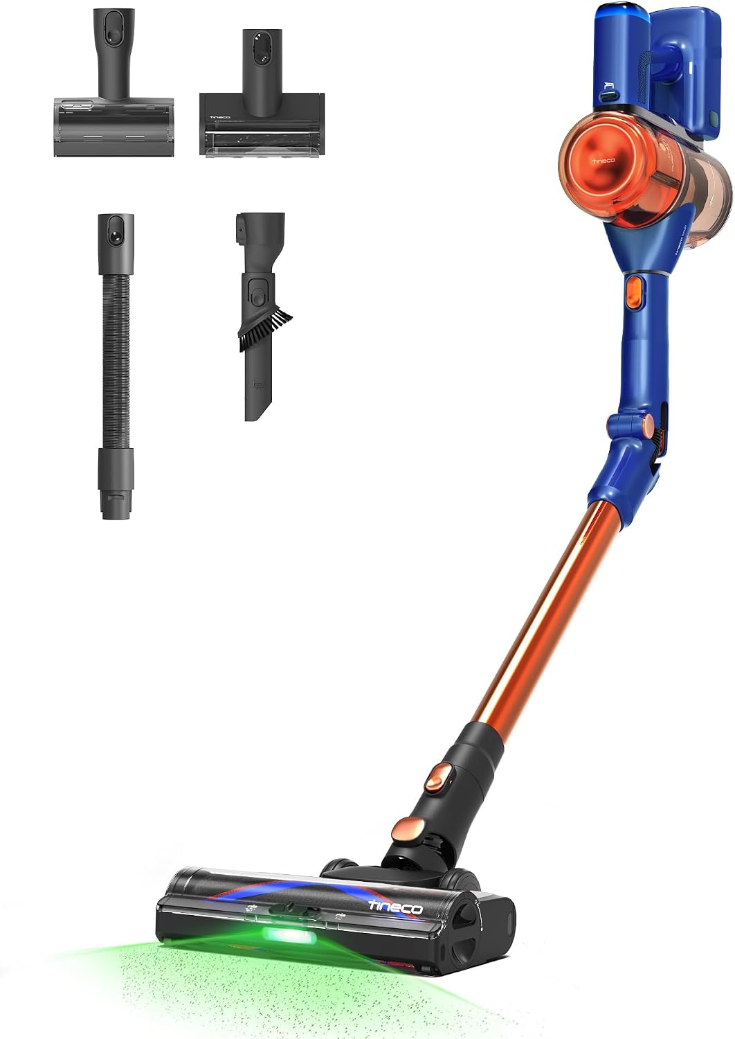 Tineco aspirateur balai sans fil, Orange, Pure One S70 200AW 95Min, DustSense, Filtration 6 étapes capte 99