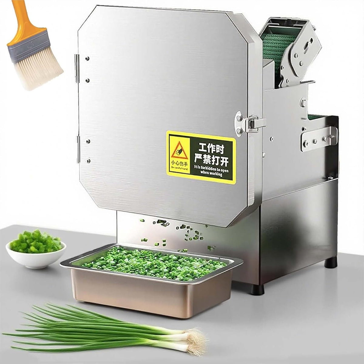zhenmaster trancheuse électrique, 28×26×38 cm, 150-300 kg/h, 300 W, 220 V, 35 mm, Inox 304 alimentaire, Noir, Machine Coupe-Légumes Professionnelle