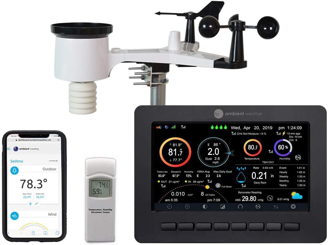 Ambient Weather Stations météo et baromètre, Noir