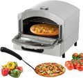 ERSINIAN four à pizza, 47,5 x 42,5 x 40,5 cm, 110 V/220 V, Argenté, Professionnel de comptoir, électrique en Acier Inoxydable avec étagère