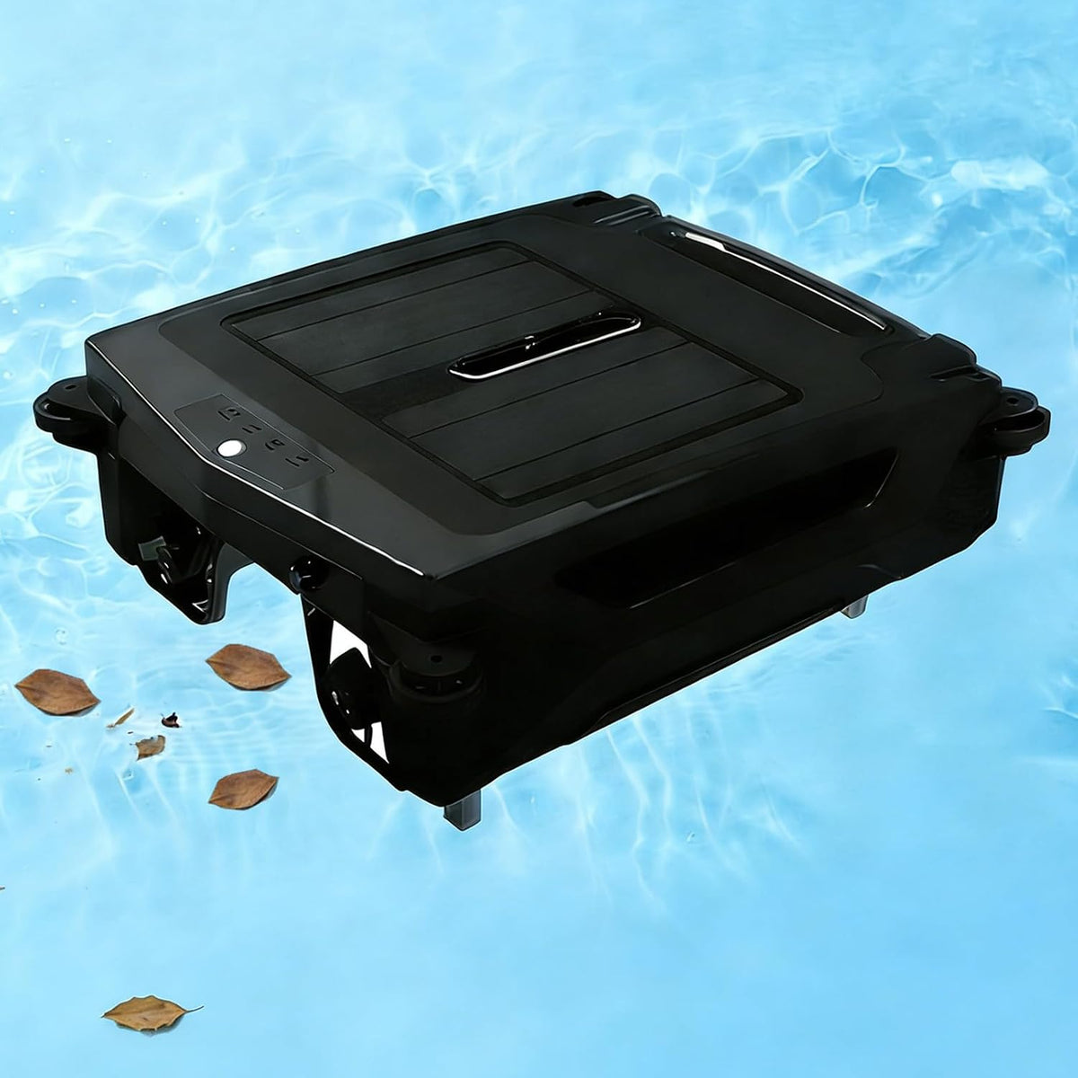 Robot Systèmes de nettoyage automatique, Noir, nettoyeur de piscine, écumoire solaire avec double mode et évitement des obstacles