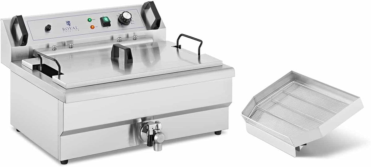 Royal Catering Friteuses, 30 l, 23 L, 230 V, Noir, Friteuse à Beignets, Snacks et Food Trucks