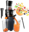 pealiritansemen presse-agrumes, Noir, Extracteur De Jus Compact À Pression À Froid, Sépare Automatiquement Le Jus Et Le Drêche
