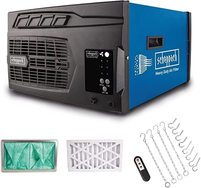 Scheppach purificateur d'air, 50 dB / 55 dB / 60 dB, 740 m, 400 m, Blanc, Filtre de rechange inclus