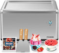 FOHERE sorbetière, Noir, Machine à Glace Roulée avec 2 Grattoirs, Ice Roll Plaqueen, Rouleau de Crème Glacée Douce en Seulement 3 Minutes