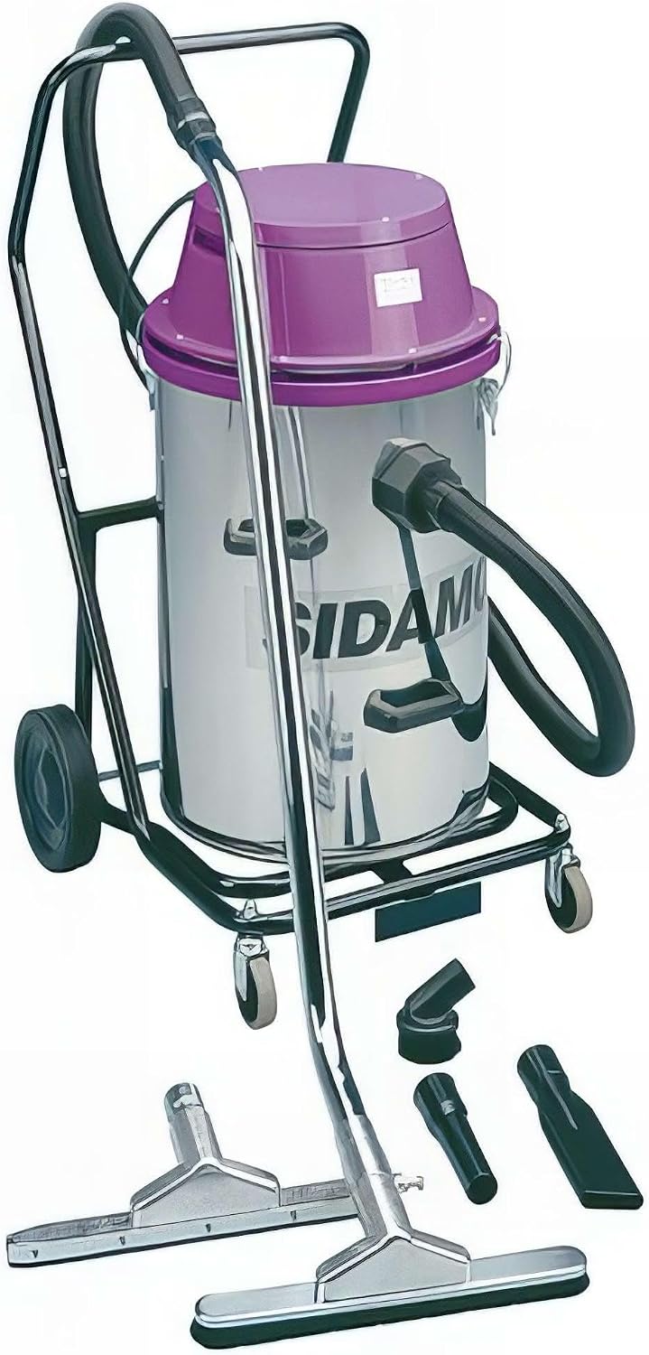 Sidamo aspirateur eau et poussière, Argenté, Aspirateur industriel sans sac Pro cuve inox Eau et Poussières JET60