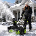 aromaoveite fraise à neige, 40 V, 7,5 M, 3500 W, Noir, Souffleuse À Neige Électrique sur Batterie, Projection Twobatteries