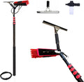 HMASNSEIY Manches télescopiques, 6 m, Noir, Brosse de nettoyage à eau avec distributeur de savon, perche télescopique de 3