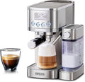 Cafelffe machine à café, Argenté, latte et expresso, double chaudière avec contrôle de température PID, autonettoyant