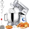 CHeflee robot de cuisine, 2000 W, 8 L, Argenté, Robot Pâtissier Bol d'Acier Inoxydable, Housse anti-Poussière