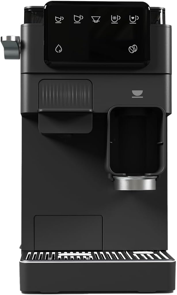 Incapto machine à café, Noir, Juno Cafetière semi-automatique avec moulin intégré et écran tactile, Café en grain fraîchement moulu sans capsules