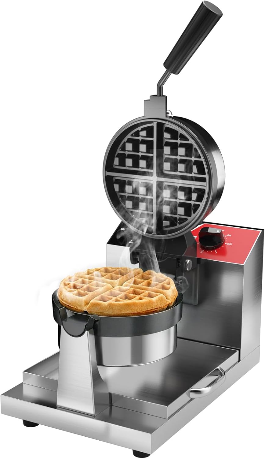 crosson gaufrier, 220 V, 1300 W, Argenté, Professionnel Rotatif