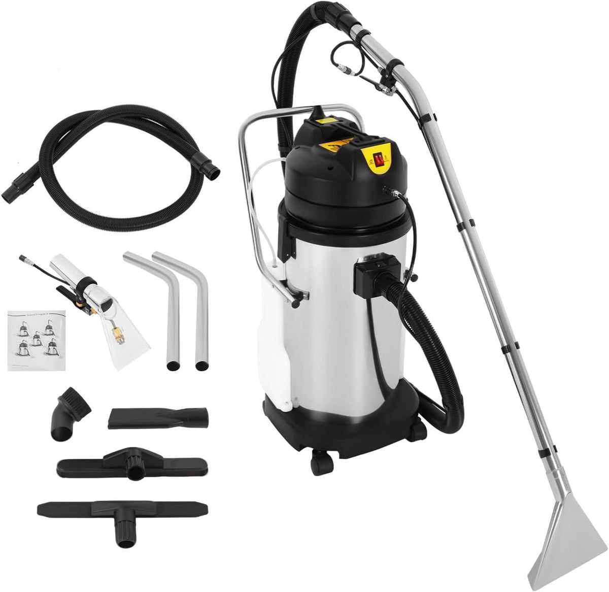 canapé ERSINIAN, Noir, Nettoyeur de Tapis Professionnel Portable à 4 Roues, aspirateur extracteur 3 en 1, Le Nettoyage de Tapis