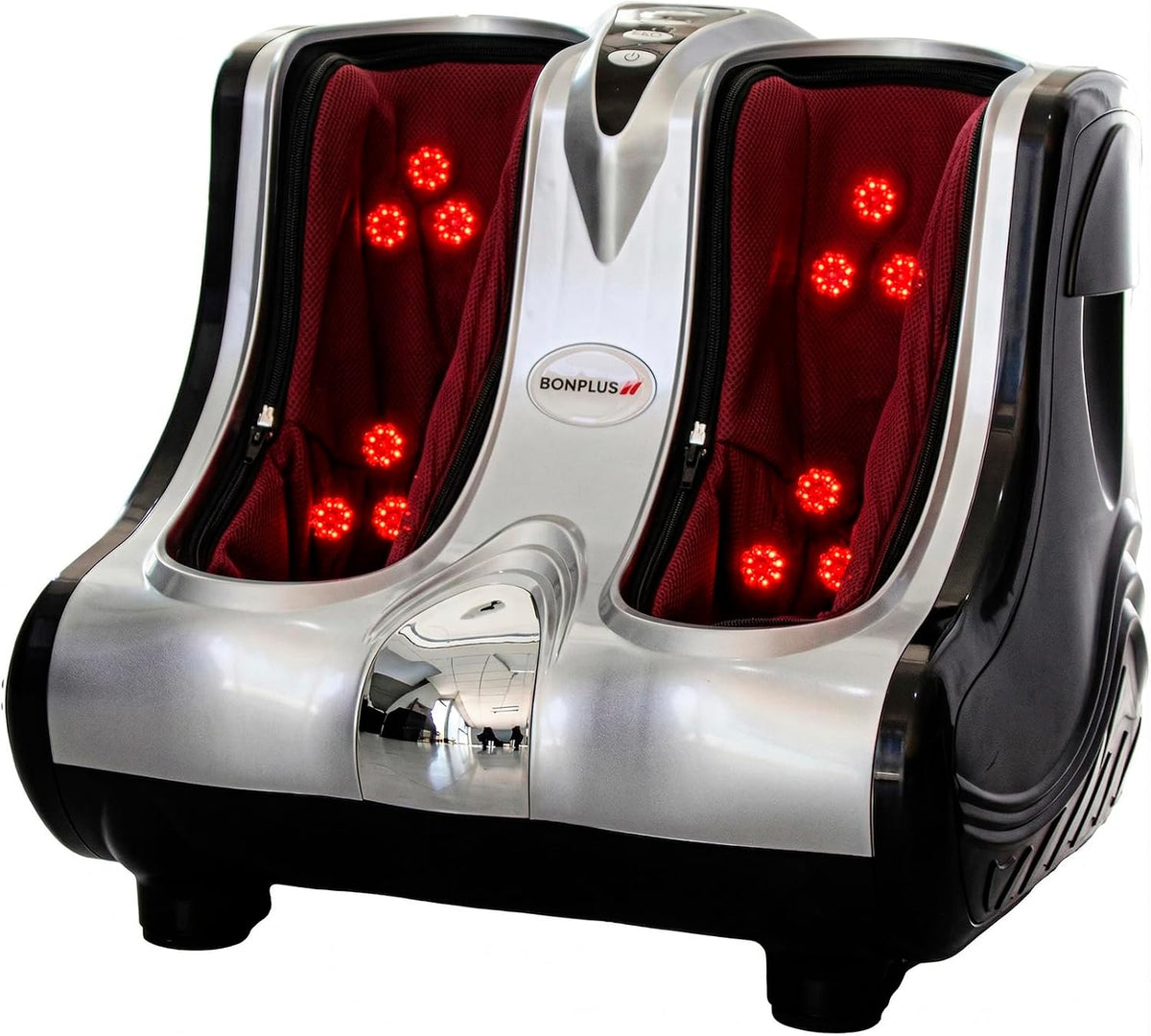 Bonplus BP appareil de massage des pieds, Noir, Masseur des pieds et des jambes avec chaleur, machine de massage des pieds Shiatsu