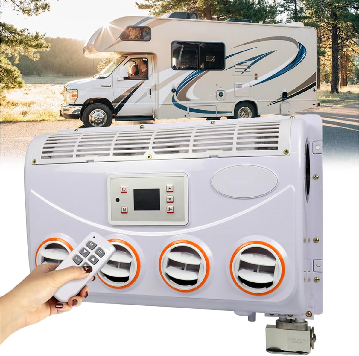 TIANQIHAO Climatiseurs portables, 12 V, 24 V, Blanc, Climatiseur de Toit pour Camping-Cars