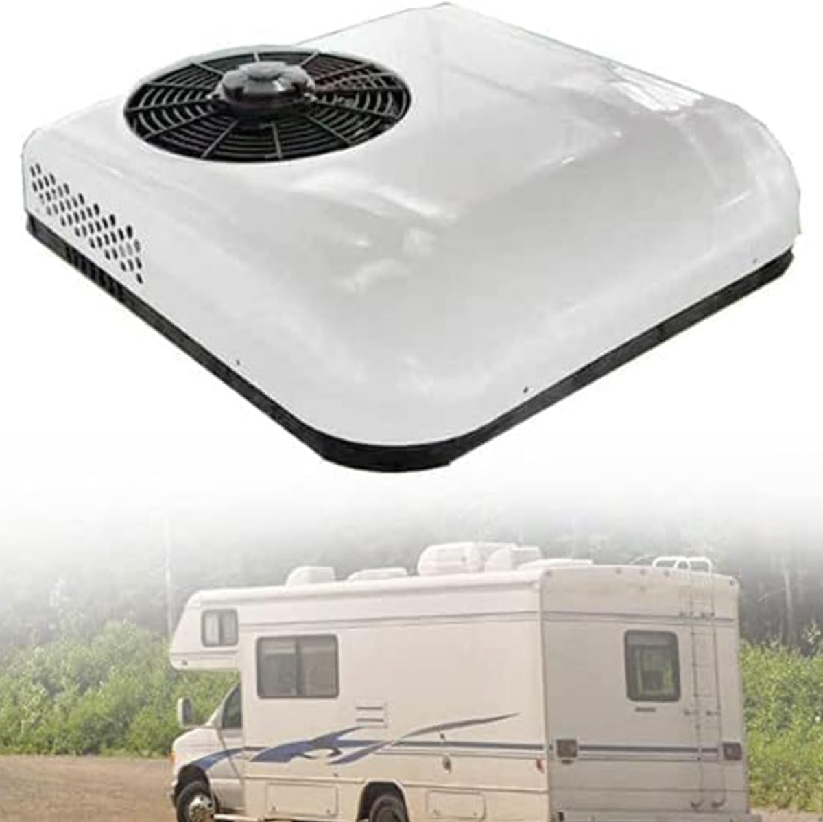 UIBAO Climatiseurs, 12 V / 24 V, 12 V, 24 V, Rouge / Blanc, Climatiseur pour Camping-Car, Climatiseur / DC pour Camion
