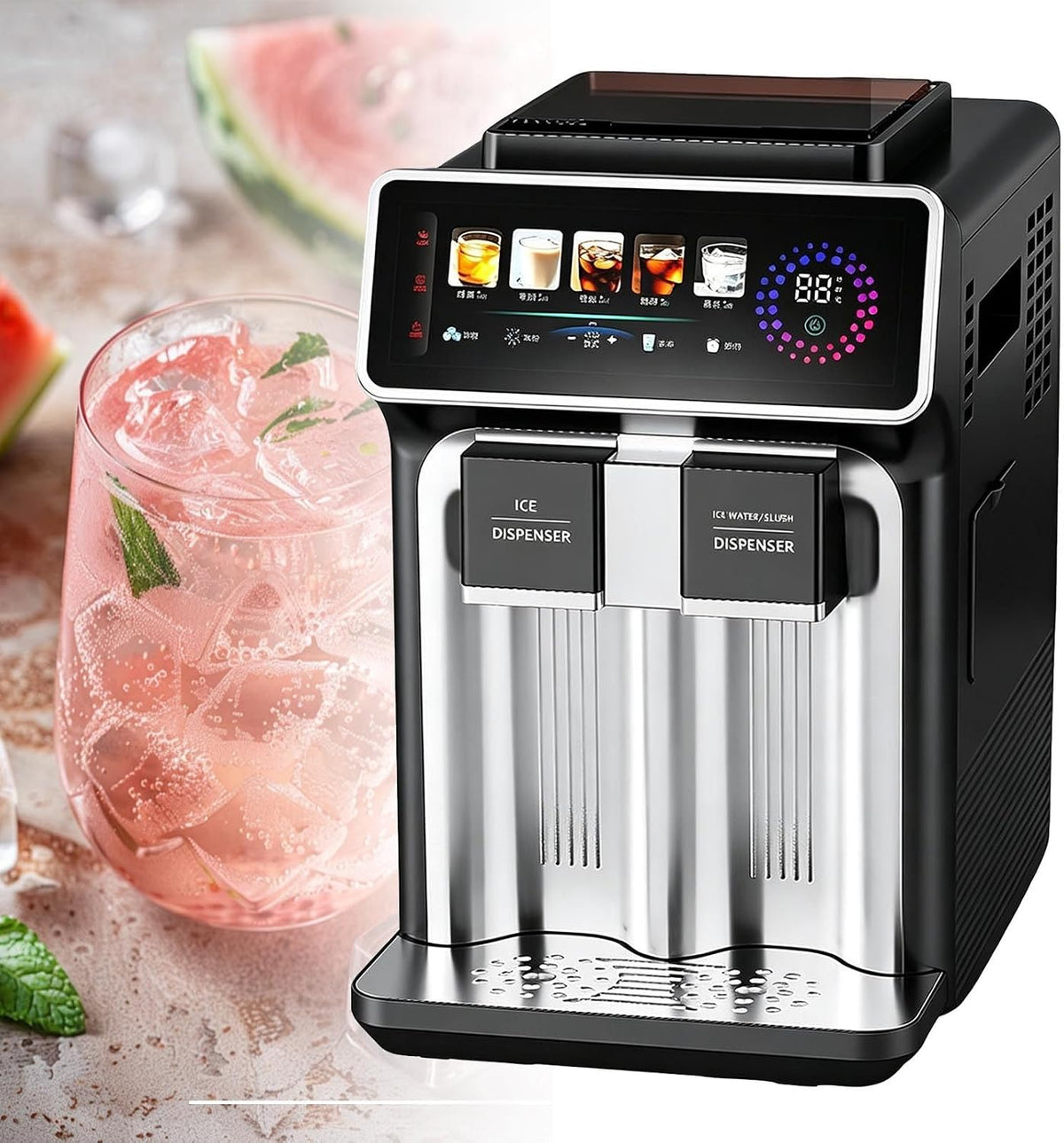 JJENXYYDS machine à glaçons, 120 W, 1,5 L, Gris, portable et compacte, d'une capacité, produit 12 glaçons en 6 à 10 minutes