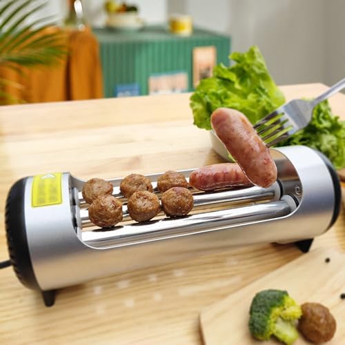 Eoweiot Appareils à hot dog, 11 × 11 × 34 cm (4,3 × 4,3 × 13,4 pouces), 150 W, 220 V, argent, capacité de 4 Hot-Dogs