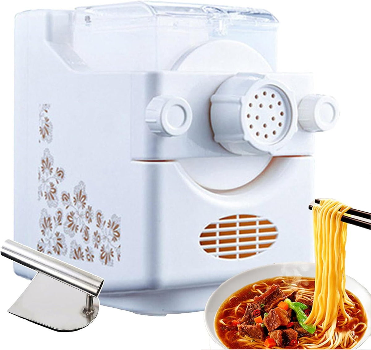forplubossmmp machine à pâtes, 180 W, 180 W, 60 TR/Min, ABS, Blanc, Automatique, Machine À Pétrir La Pâte Et À Fabriquer des Nouilles