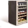 CREATE Caves à vin autoportantes, 128 L, 39 dB, 100 W, Bleu, /WINECOOLER XXL/Cave à vin réfrigérée en bois/Capacité 46 bouteilles