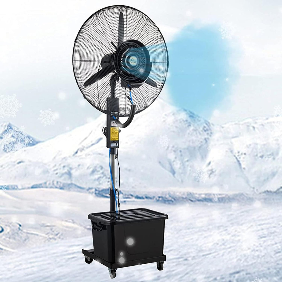Guyifuny Ventilateurs sur pied, 42 L, 81 cm, Noir, 3 réglages de vitesse et valeur de brume réglable, (Diameter )