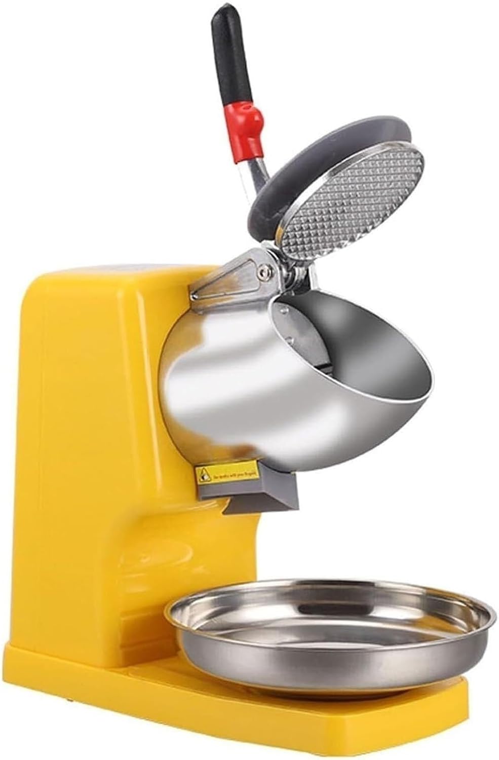Machine broyeur, 29 L x 28H x 13,3 L cm, 220 lb (100 kg) par heure, Argenté/Jaune, commerciale de à glace, fabrication de cône de neige