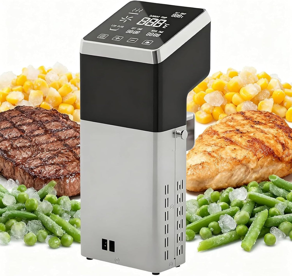 ZenSeFarin Bains-marie sous vide, 13x11x32 cm, 1600 W, 1600 W, Acier inoxydable, Argenté, Cuiseur sous Vide
