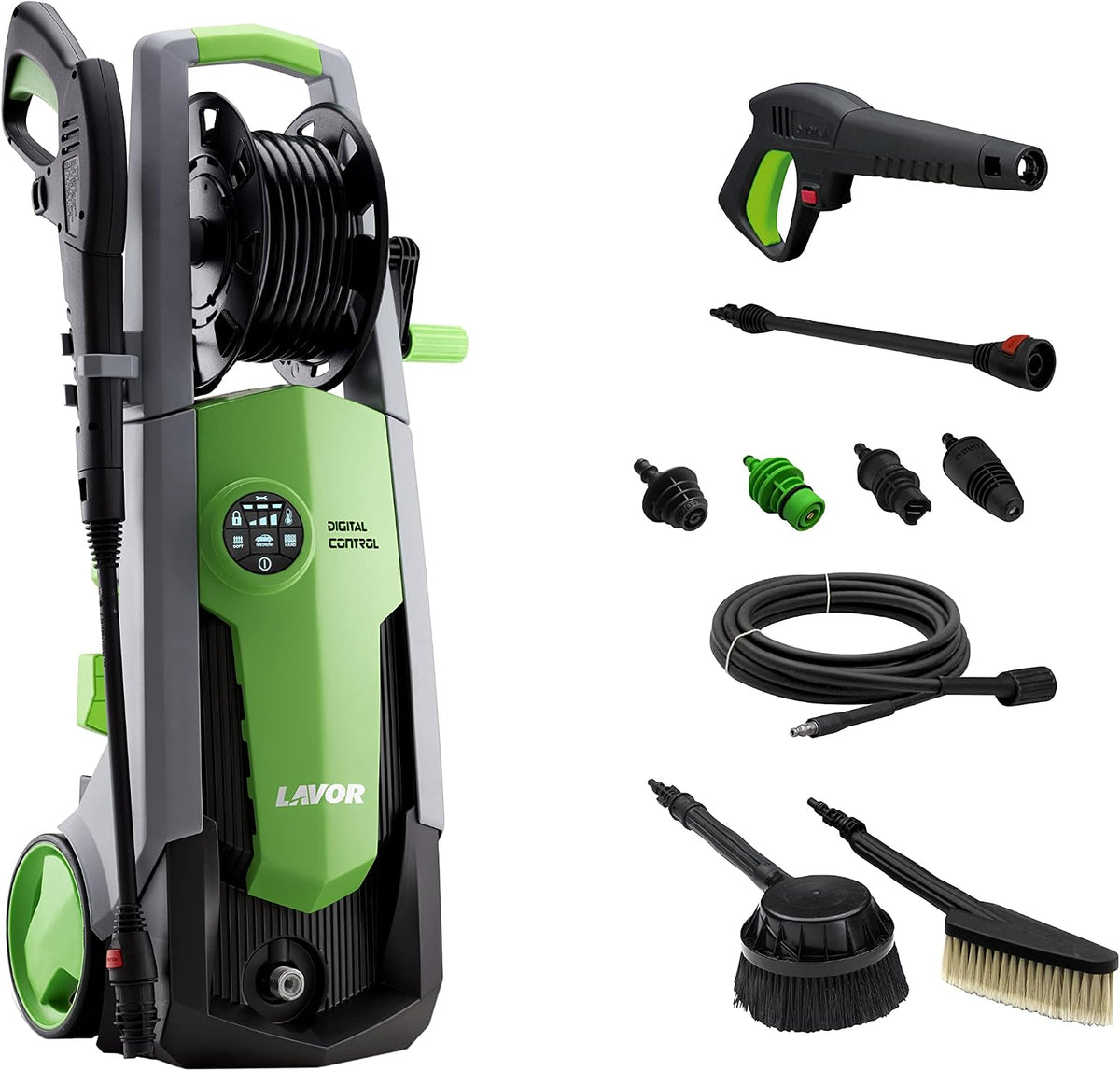 Lavor nettoyeur haute pression, 180 Bar, 510 l, Noir, Brosse Rotative et Fixe, Puissance Max, Débit /h Max