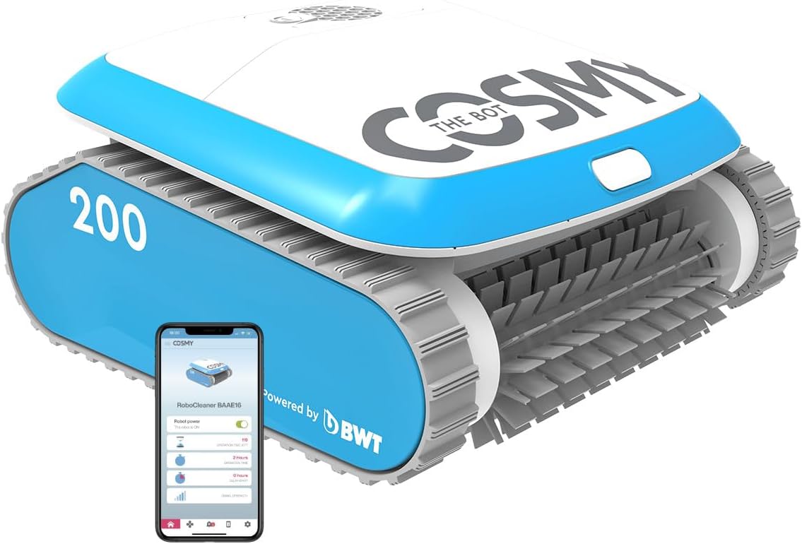 BWT Systèmes de nettoyage automatique, 10 m, Noir, Robot de Piscine Cosmy 200, Particulièrement léger et Compact